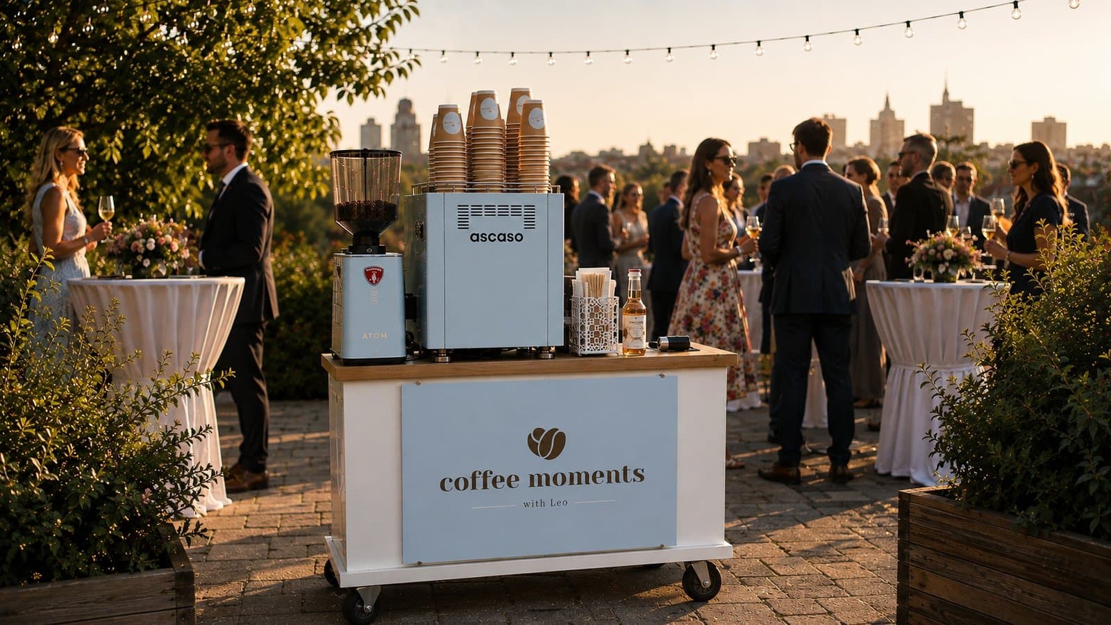 Coffee Moments Kaffeebar bei einem Kundenevent auf einer Dachterrasse